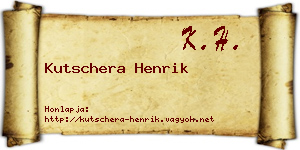 Kutschera Henrik névjegykártya